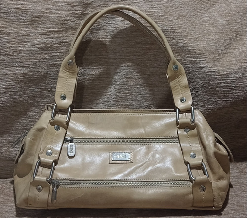  Cartera Prüne Cuero Beige , Impecable Muy Poco Uso 