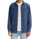 Camisa De Jean Levis Classic Western Hombre Azul