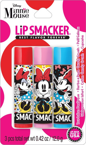 Labiales 3 Lip Smacker Disney Bálsamo Labial Minnie Mouse