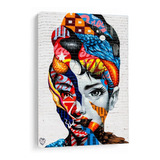 Quadro Decorativo Audrey Hepburn Street Art Em Canvas 120x80