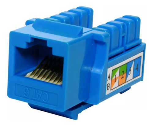 Jack Rj45 Cat 6 Azul Red Ethernet