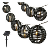 Focos Serie Solar De Luces Led Guirnalda Recargables 3.6mts