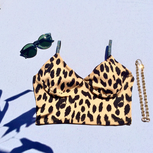 Top Animal Print Regulable Brillos