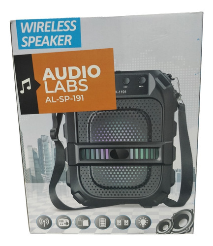 Parlante Bluetooth Wireless 6.5'' 10w Luces Led Radio Fm