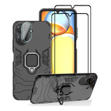 Funda Para Poco C65/redmi 13c Uso Rudo + 2 Micas + 2 Lentes