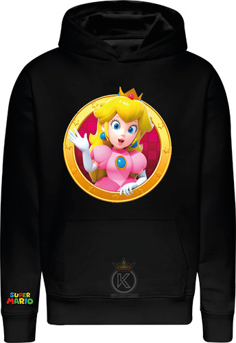 Poleron Princesa Peach - Mario Bros - Videojuegos - Nintendo - Reino Champiñón - Estampaking