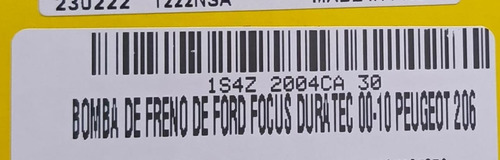 Bomba De Freno Ford Focus Duratec 00/10 Peugeot 206 Foto 5