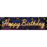 Letrero Neón Flex Led Happy Birthday Colores Display Anuncio