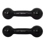 Par Halter Bola Emborrachado De 1kg- Fisioterapia E Pilates Cor Preto