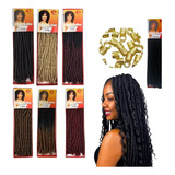 Kit 5 Pacotes Cabelo Nina Softex Dread Crochet Braid  + Anel