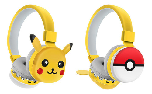 Audífonos Bluetooth De Diadema Pikachu Ah-806x Unisex