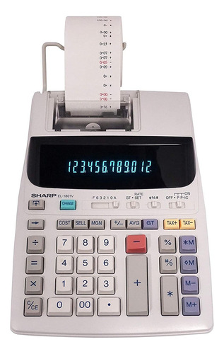 Calculadora De Impresión Sharp El-1801v, De Dos Colores
