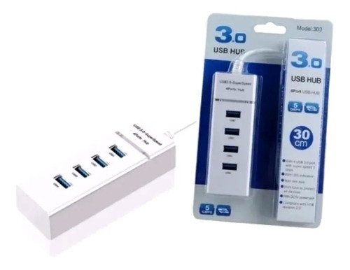 Hub 4 Puertos Multi Usb 3.0 Indicador Luz Led Adaptador