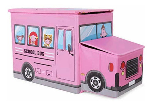 Caja Cajón Organizador Juguete Ropa Para Niña Diseño Bus