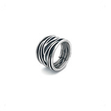 Anillo De Plata Ley .925 Lineas Oxido Agálea Mujer Hombre