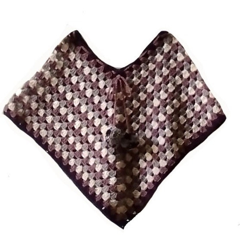 Poncho Lana Crochet Tejido A Mano Hasta 3 Años Unisex