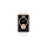 Huawei Watch Fit Elegant Edition 1.64  Caja De  Acero Inoxidable  Gold, Malla  Frosty White De  Fluoroelastómero Tia-b29