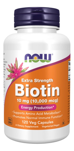 Biotin 10.000 Mg 120 Caps Now Foods - Original E.u.a C/ Nf!