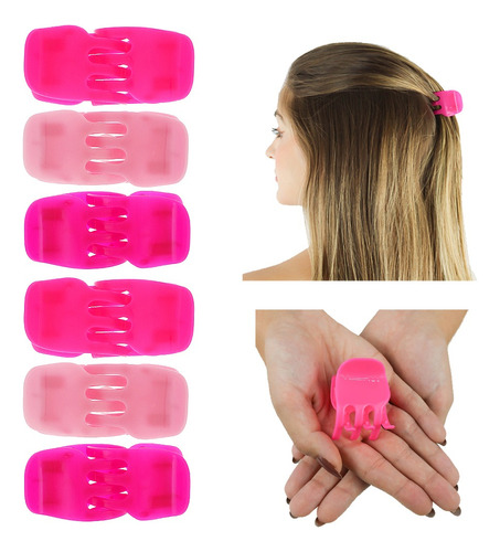 Kit 36 Peças Piranha Rosa Media Para Cabelo Atacado Promoção