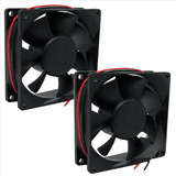 2x Micro Ventilador Ventoinha Cooler 80x80x25mm 12v (2pçs)