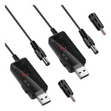 Cabo Conversor De Tensão Usb De 2 Peças Dc 5v Para Dc 9v 12v