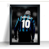 Jogador Ronaldo Quadro Moldura Fenomeno A4 32cm