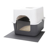 Caja De Arena Para Gato Cerrada Grande Tapa Desmontable Gris