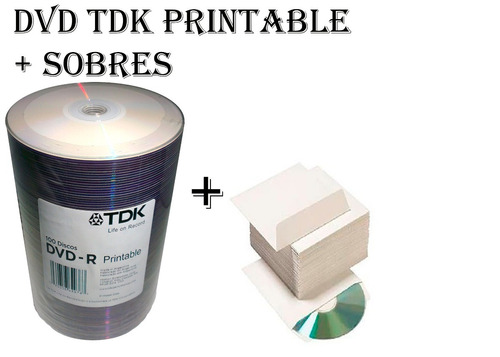Dvd Tdk X 100 Printable 8x +100 Sobres-envio X Mercadoenvios