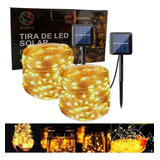 Tira Led Decorativa Luces Led Navideñas Solar Exterior 20 M Color De La Luz Blanco Cálido