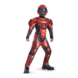 Disfraces De Spartan Rojo De Halo Con Músculo Para Niños
