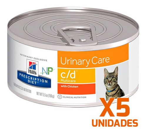 5 X Latas Gato Hills Science Diet C/d Urinary Care 156g. Np