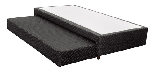 Cama Box Base C/auxiliar Solteiro Mh1453 Preto (88x32)herva