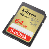 Cartão Sdxc 64gb Sandisk Extreme 4k 170mb/s Uhs-i / V30 / U3