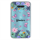 Funda Para LG Mariposas Personalizada Con Nombre