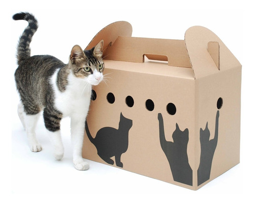 Caja Transportadora De Cartón Para Gatos