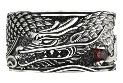 Anillo Hombre Dragón Japones En Plata 925 Anillos Hombres