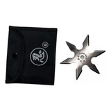 Shuriken 6 Puntas Black Ninja Con Funda Steel 10 Centimetros