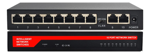 Kuwfi Conmutador De Red Gigabit Ethernet 10 Puertos Rj45 Lan