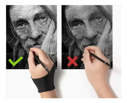 Guante Artista Tableta Gráfica Dibujo Reduce Fricción, Sudor