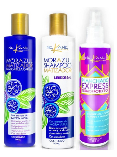 Nekane ® Shampoo Mor + Mascarilla Matizador + Termoprotector