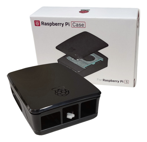 Gabinete Raspberry Pi 5 Case Carcasa Negra Con Cooler