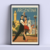 Cuadro Buenos Aires Argentina Decorativo 30x40cm Con Vidrio