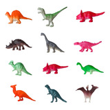 Set Dinosaurios De Goma X12 Unidades Animales Juguetes Niños