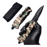 Canivete Tática Militar Semi Automático Camuflado Pederneira