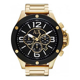 Reloj Armani Exchange Ax1511 Original Gold Para Hombre, Color De Fondo: Negro