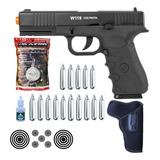 Pistola Airsoft W119 Blowback Co2 6mm Glock Semiautomática