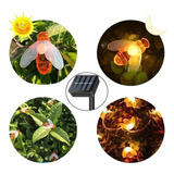 Luz Led Abelha Solar Decoração Jardim Ar Livre Impermeável 