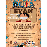 Invitación Digital Imprimible De One Piece