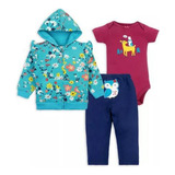 Conjunto Bebe Niña Pack 3 Piezas Manga Corta Tedmimak