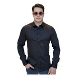 Camisa Armani Exchange Manga Longa Logo Ax Bordado Masculino